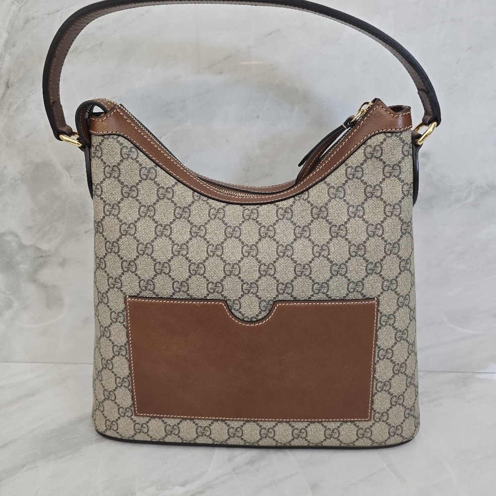 Gucci GG Supreme Beige and Brown Shoulder Bag - Picture 6 of 15
